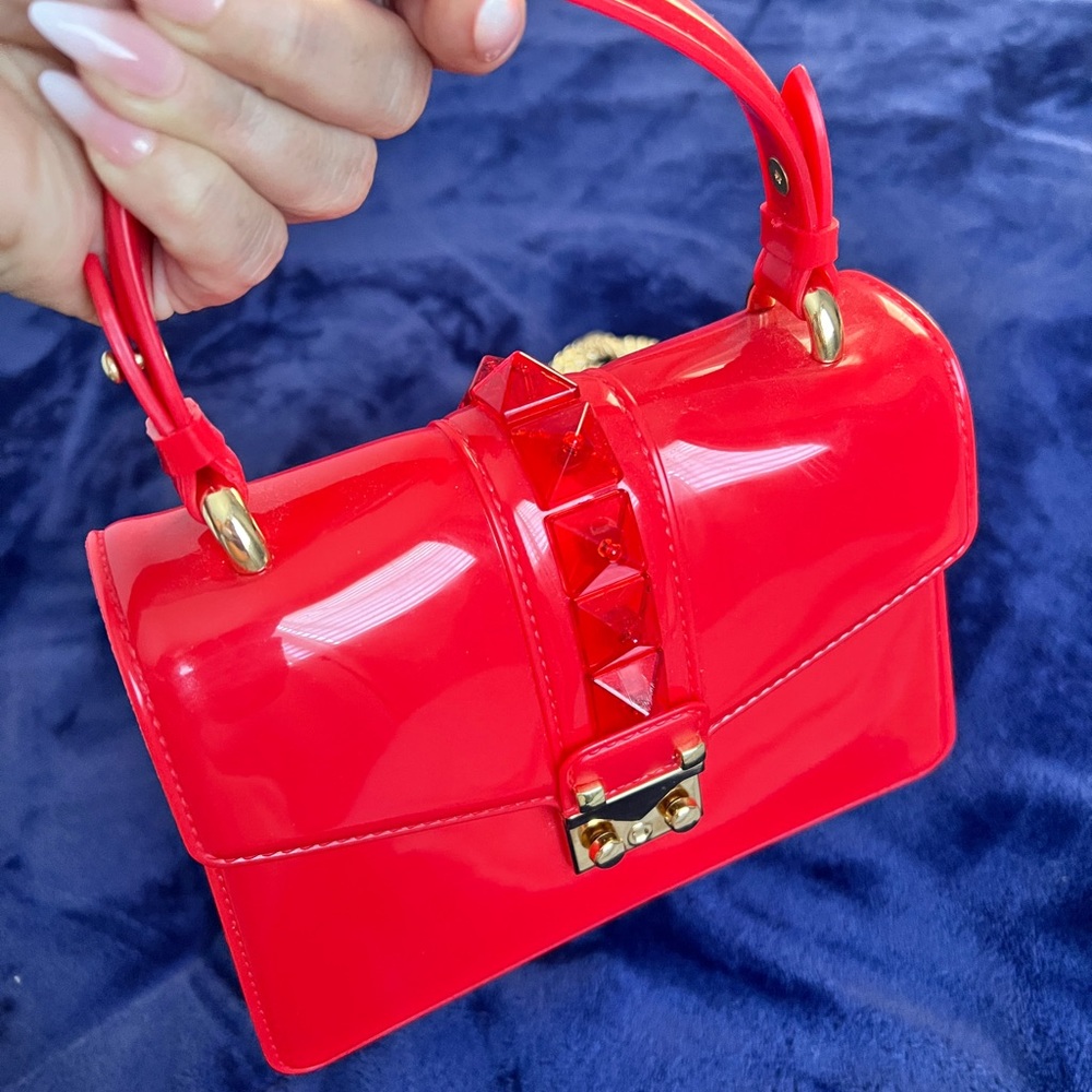 Cute bold PVC red mini bag!